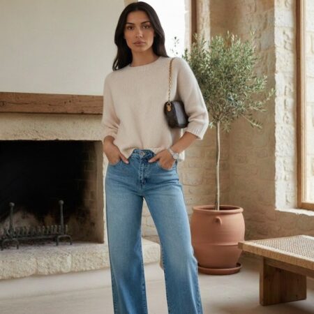 Kadın Vanilya Bisiklet Yaka Basic Triko Kazak