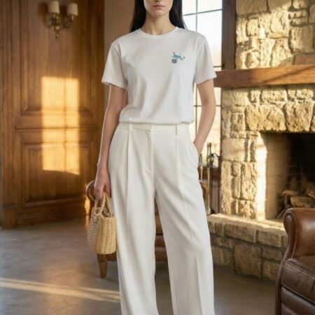 Kadın Nakış Detaylı Pamuklu T-Shirt