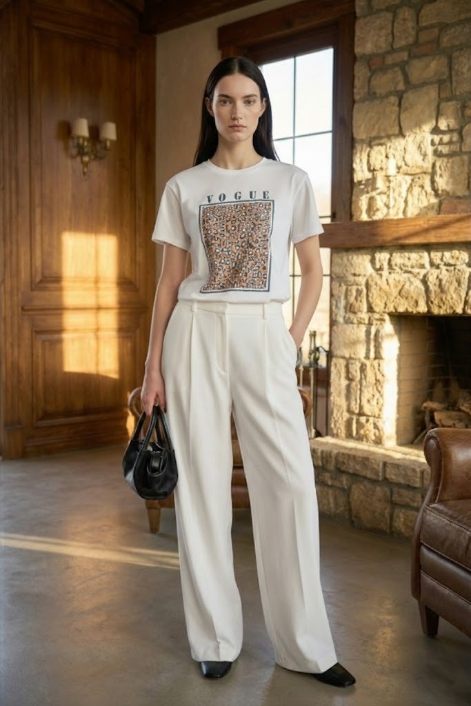 Kadın Leopar Baskılı T-Shirt