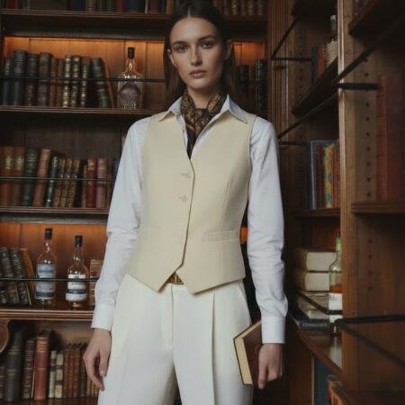 Kadın Sarı Iki Düğmeli Cep Detaylı Yelek