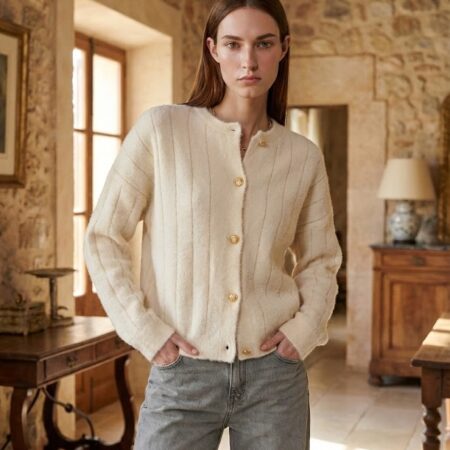 Kadın Peluş Simli Triko Hırka